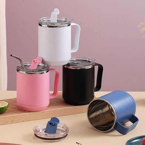 [Mug] Mug 460ml Blanc Isolé Infusion Stainless Steel 304 Étanche Portable Élégant pour Activités Outdoor (1/5)