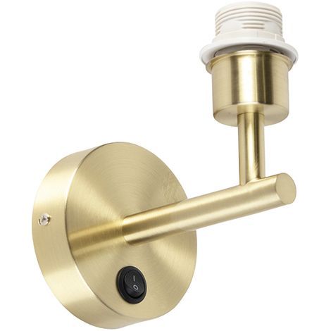 Moderne goldene Wandleuchte mit 1 Leuchtmittel und Schalter – Stahl – 17 cm hoch – Dimmbar – Fürs Schlafzimmer (1/5)