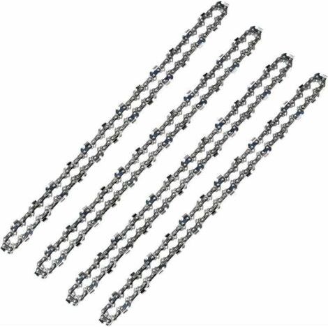 Lot de 4 Chaînes Tronçonneuse 52 Maillons Pas 3/8 LP Jauge 050 1.3mm Faible Rebond Pour Guide 14 Pouces 35 cm