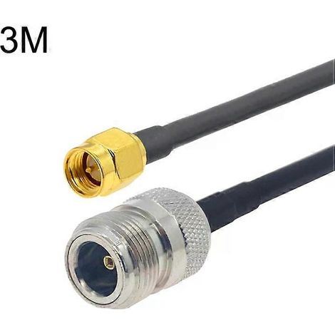 Câble adaptateur coaxial SMA mâle vers N femelle - 3 m RG58, (1/5)
