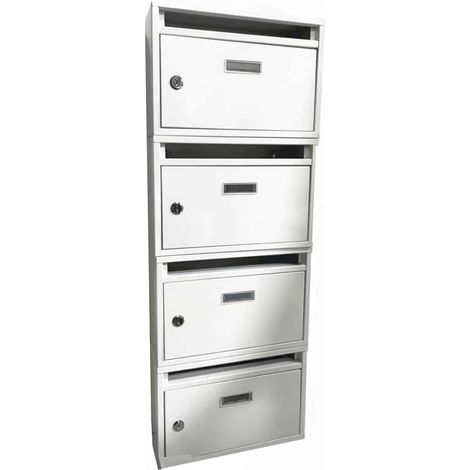 Cassetta postale condominiale modulare componibile posta buca lettere casa 4 posti verticale bianco 441ds (1/3)