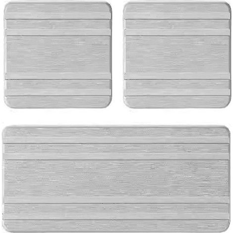 Ensemble de 3 plateaux absorbants en pierre pour lavabo, plateau de séchage en terre de diatomées, porte-savon et porte-brosses à dents en pierre à séchage rapide pour comptoir de salle de bain (1/5)