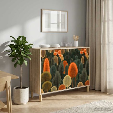 Aparador ZAANDAM Sonoma 102 x 33 x 75 cm Madera de ingeniería (1/4)