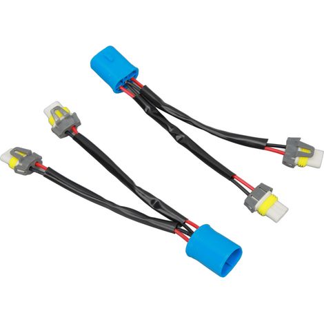 Faisceau de câblage répartiteur de phares (2 pièces) : connecteur mâle 9007 vers femelle 9005/9006 pour camionnette/pick-up, avec prise LED. (1/5)