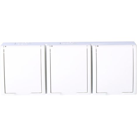 Enchufe triple hermético Simon Aquarius con protección IP54 y tapa completa, blanco AQGZ1-3/11 (1/4)