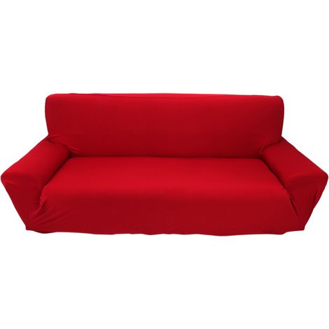 7 Solid Pure Colour Home Couch Slipcover Stretch Sofa Cover 3 Seater New Burgundy