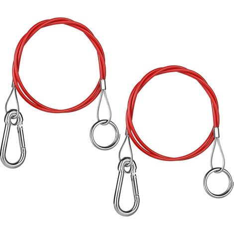 2x Abreißseil Anhänger Rot Edelstahl Ring, Bremsseil für gebremste Anhänger & Wohnwagen (1/5)