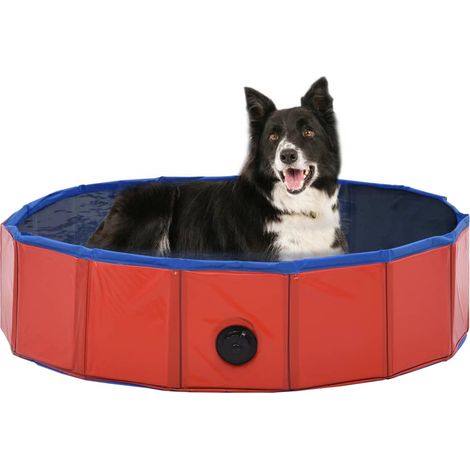 Foldable Dog Swimming Pool Red 80x20 cm PVC vidaXL