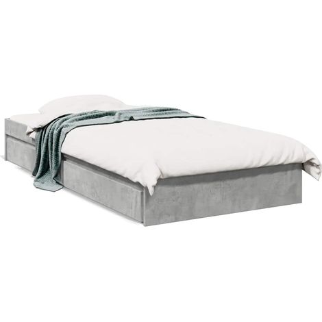 Maison Exclusive - Giroletto Cassetti Grigio Cemento 90x190 cm Legno Multistrato (1/5)