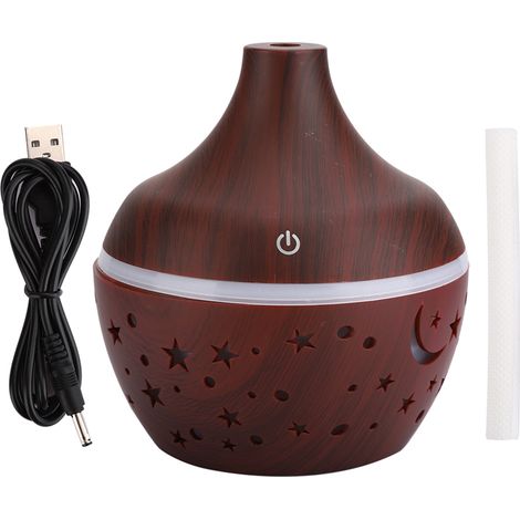 Diffuseur d'huiles essentielles 300ml en grain de bois foncé - Humidificateur d'aromathérapie brumisateur (1/5)