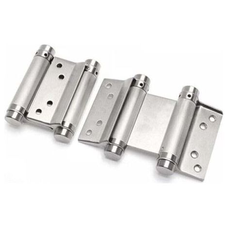 Kaelt - 2 pcs charnière paumelle portes va-et-vient ressort double action acier inoxydable saloon western, 75 mm (Charge Jusqu'à 15kg) (1/4)