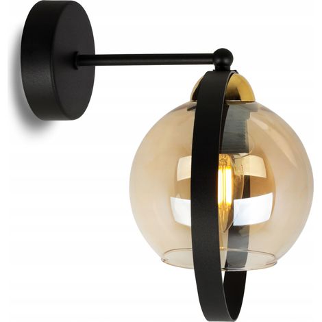 LÁMPARA DE PARED MODERNA DE VIDRIO CON ANILLO DE MIEL