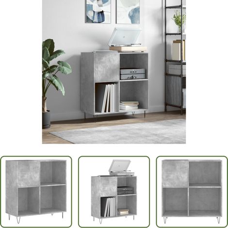 vidaXL Plattenschrank - Plattenschrank Betongrau 84,5x38x89 cm Holzwerkstoff (1/5)