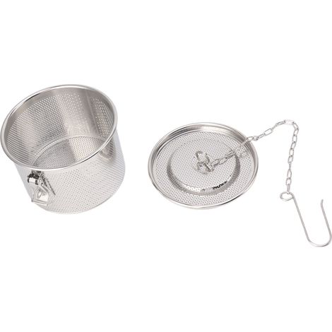 Passoire à épices avec chaîne de suspension, boules à thé en acier inoxydable, filtre à soupe, panier de séparation des assaisonnements, diamètre 14 cm (1/5)