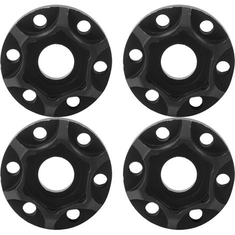Geeignet für 4 schwarze Sechskantfelgen aus Aluminiumlegierung für ferngesteuerte Autos, passend für 1/10 1,9/2,2 Zoll ferngesteuerte Autos.
