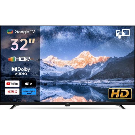 FPD 32 Inch Smart TV - (81 cm) Google TV with Google Play, Google Cast, 720p HD Television, HDR 10, Dolby Audio, Voice Remote, Live TV Streaming (1/5)