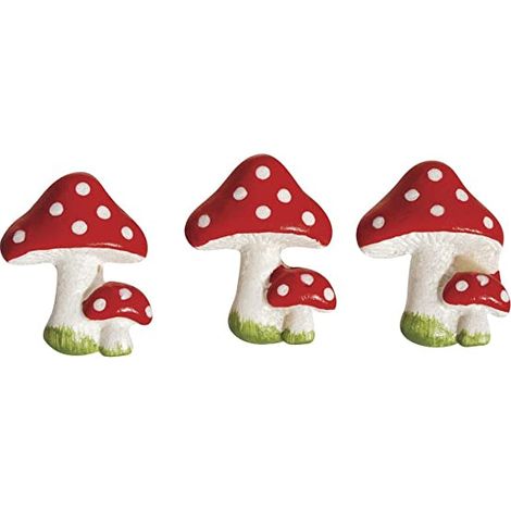 RAYHER - 10 PEZZI - FUNGHI PER DECORAZIONI IN POLIRESINA AUTO-ADESIVI 10x2CM