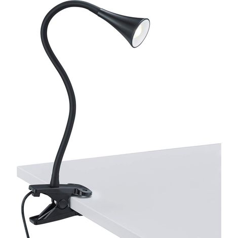 LED Klemmleuchte VIPER 1 flammig Kunststoff Schwanenhalslampe in Schwarz (1/3)