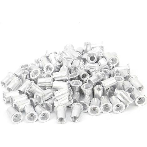 100 Stück Zugnietmuttern aus Aluminium, Flachkopf, vertikal, Hardwarezubehör WJ‑30045M8