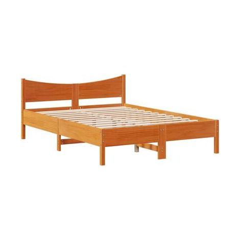 Tête de lit en pin, finition cire marron, 140 × 190 cm, pin massif durable, tête de lit confortable, pour chambre, confort quotidien, assemblage rapide (1/5)