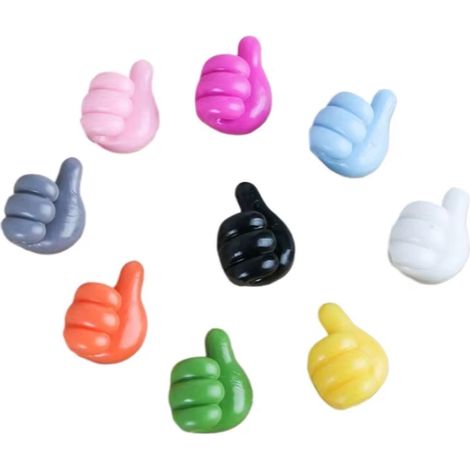 FLITI Adhesive Silicone Wall Hooks - Pack of 10 - Original Thumbs Up Design - 1.8x2.2x3cm - No Drilling Required Wall Organizer (1/5)