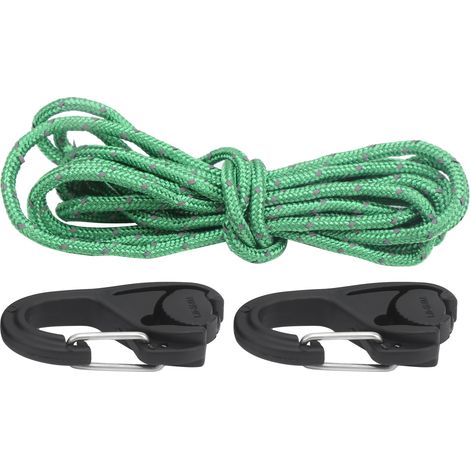 2 Pièces Tendeur à Corde avec Crochet Mousqueton, Sangle à Cliquet pour Camping Tente Fixation (1/5)