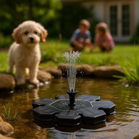 Fontaine flottante solaire de 29 cm pour une utilisation extérieure dans le jardin