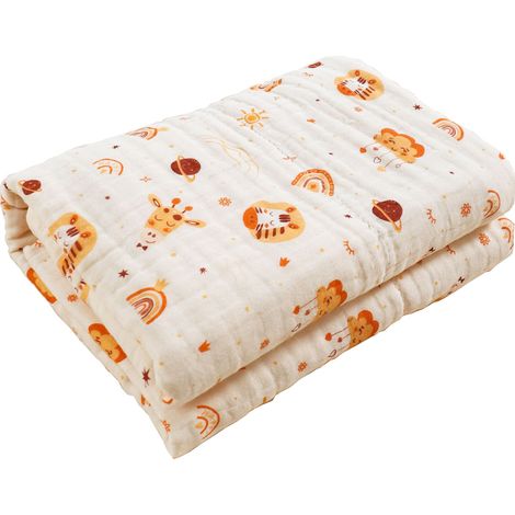 2 serviettes de bain bébé, en gaze de coton, douces et absorbantes, pour nouveau-nés et enfants (1/5)