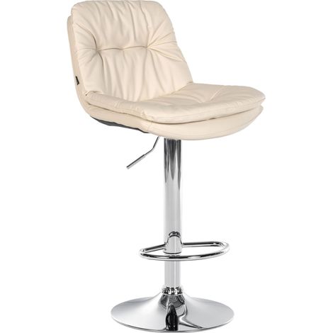 Sgabello da bar in similpelle Laurel crema Metallo in look cromato (1/5)