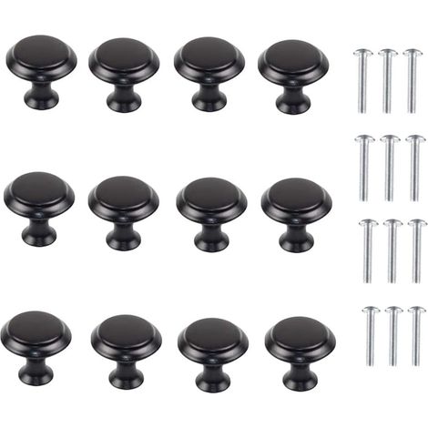 Schranktürknöpfe, 12 Stück, runde, pilzförmige Griffe aus Aluminiumlegierung für Küchen-, Schrank-, Kommoden-, Schubladen-, Schlafzimmer- und Badezimmermöbel.