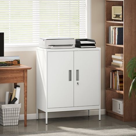 Armoire 80x40x100 cm acier blanc verrouillable HAVRYA (1/5)