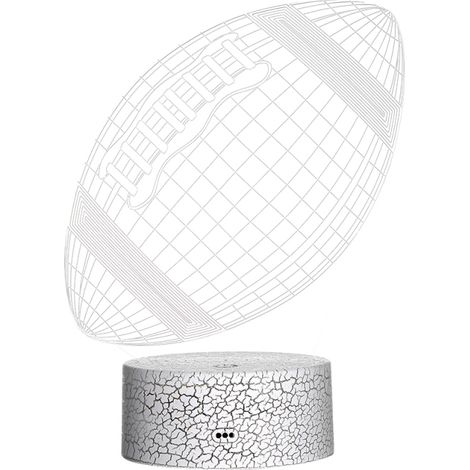 Lámpara de noche 3D de rugby, lámpara LED de ilusión 3D, 3/7 colores cambiantes, lámpara de mesita de noche/escritorio con control táctil, regalo para niños, decoración del hogar (1/5)