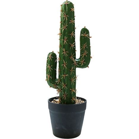 1 Planta artificial, cactus de espuma, maceta de plástico, decoración de interiores, hogar u oficina (1/5)