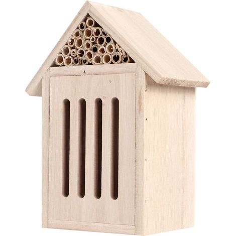 Nichoir en Bois pour Abeilles et Insectes, Nichoir Naturel Durable pour la Décoration Extérieure du Jardin, fabriqué en Bois de Noyer, Attire Les Insectes Bénéfiques pour L'observation des (1/5)