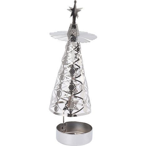 Set drehbarer Kerzenhalter für romantische Hochzeiten, Weihnachtsfeiern, silberne Schneeflocke (1/4)