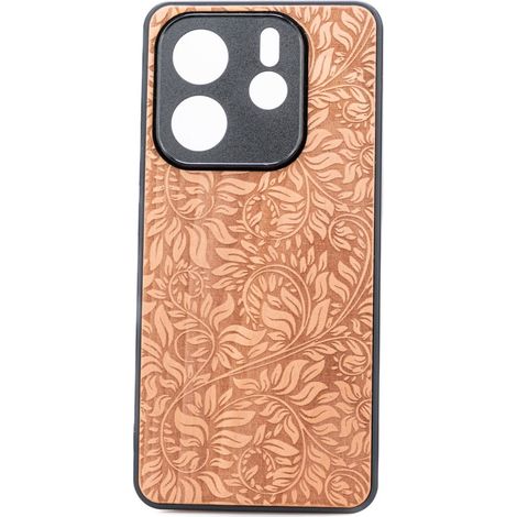 Funda de madera Bewood para Xiaomi Redmi Note 14 5G con diseño de hojas de manzana (1/2)