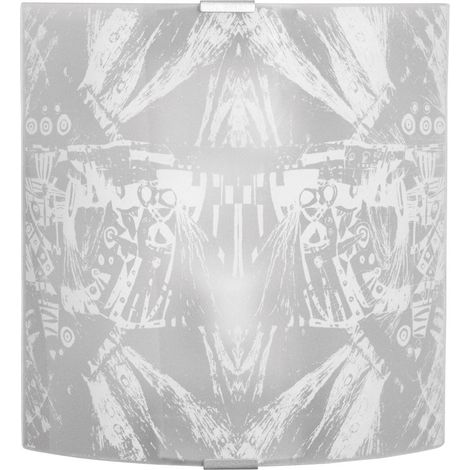 Applique 1xE27 Montatura Argento Vetro Lastra Decorato Astratto E-Energy Roberta (1/2)