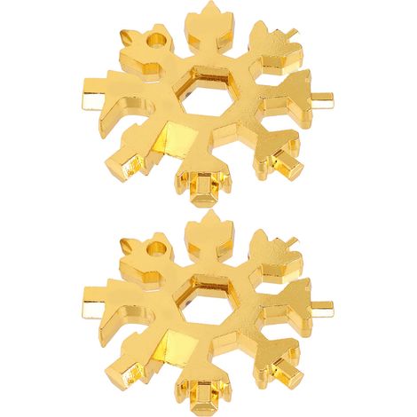 Clé à neige multifonctionnelle en acier à haute teneur en carbone (lot de 2), couleur or. (1/5)