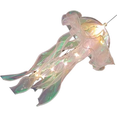 Lampe méduse suspendue portable lumineuse forme de méduse déco murale originale éclairage de nuit pour décoration maison rose (1/5)