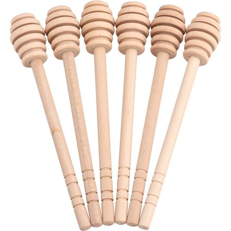 Set mit 50 Honiglöffeln aus Naturholz, Rührstäbchen für Gläser und Töpfe, 16 cm Stiel, ideal zum Dosieren und Auffangen (1/5)