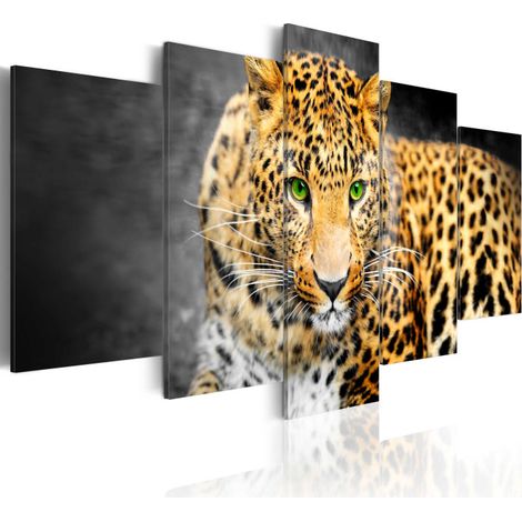 Tableau Imprimé "Green Eyed Leopard" 50 x 100 cm (1/2)
