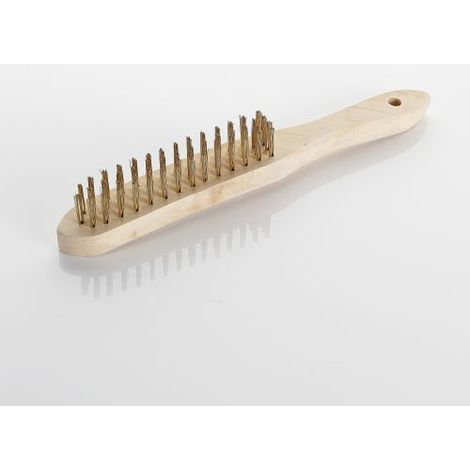 Cepillo Abrasivo Acero Manual ALYCO Latonado Mango de Madera (1/5)