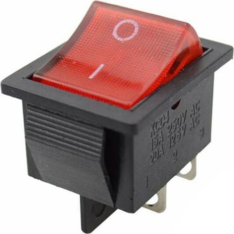 Interrupteur Bascule - 4 Broches Avec Voyant Rouge - 20a 250v Ac - Pour Panneau De Contrôle - Lot De 4 (1/5)