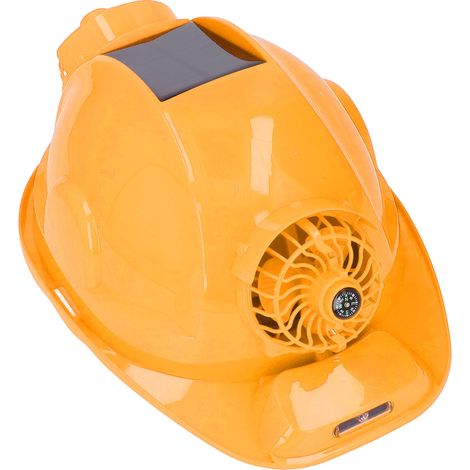 Casque à ventilateur solaire intégré, casque de climatisation intelligent, casque de protection solaire d'été, jaune. (1/5)