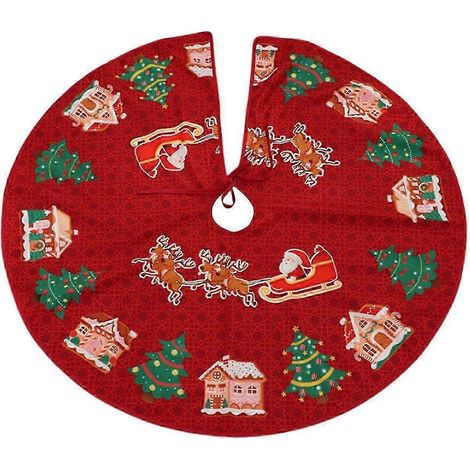 Jupe de sapin de Noël 90 cm, tapis de sapin rond décoratif, base de sapin, décoration de Noël pour l'entrée de la maison-Style E (1/5)