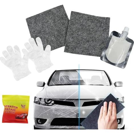 TRADE SHOP - Panno Multiuso Per Riparazione Rimozione Graffi Vernice Auto Da 2pz Lucidante Riutilizzabile - (1/5)