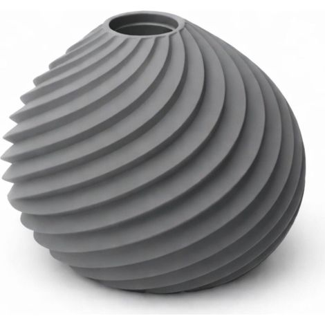Vaso diffusore di fragranze, grigio, scanalato, per bastoncini profumati, decorazione per ambienti. (1/3)