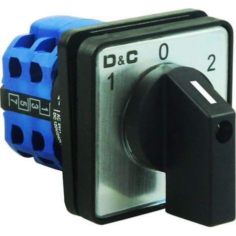 Commutateur universel à came rotative 660V 20A, biphasé 3 positions, mode ON-OFF-ON pour installation électrique (1/5)