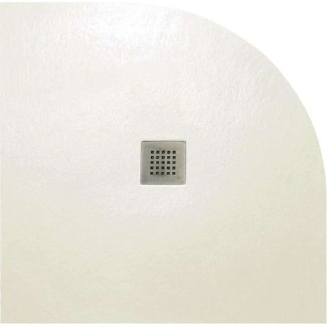 Plato de ducha cuarto de círculo STRATO 90x90 cm - Beige - Resistente y Fácil de instalar - Baño - Ducha (1/3)