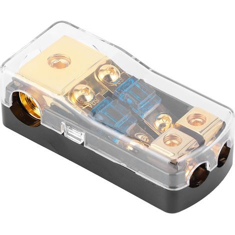 Distributeur de fusibles 60A 2 voies, entrée 0/4 jauges, sortie 4/8 jauges, porte-fusible ANL mini pour système audio auto et bateau (1/5)